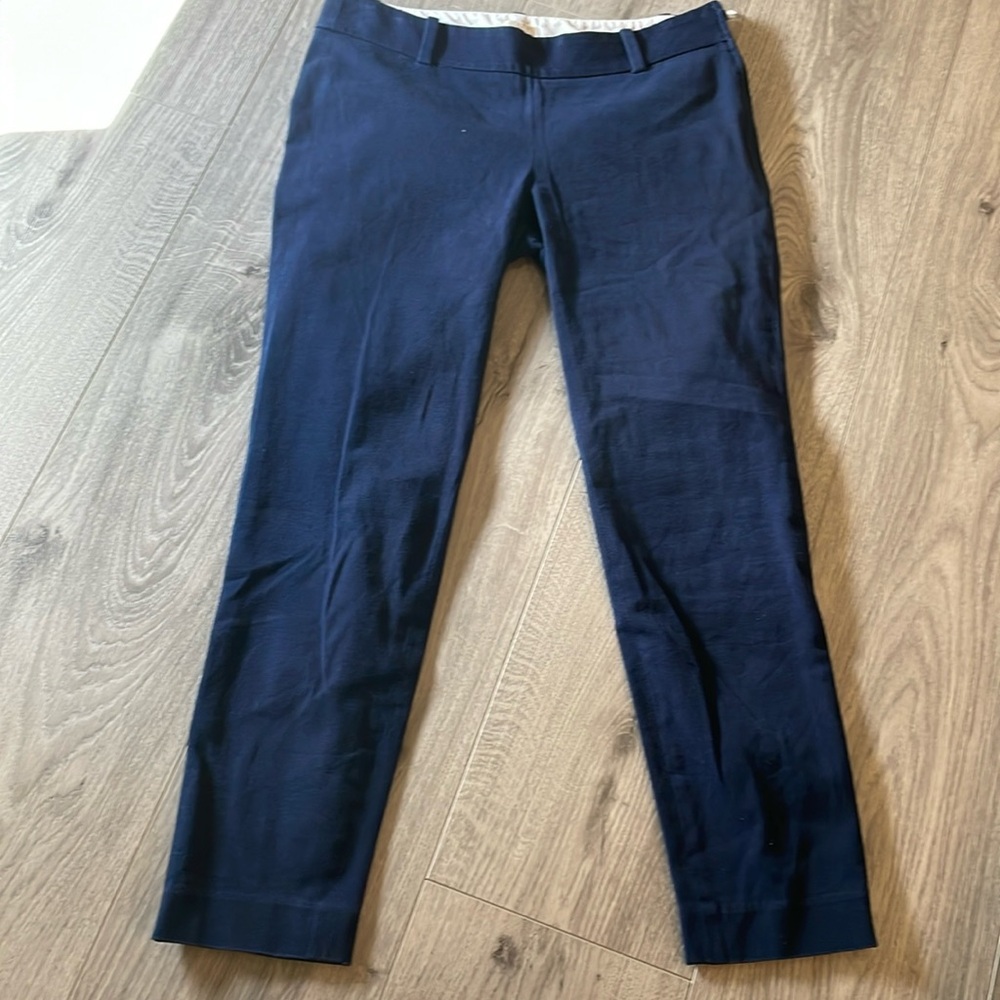 J.Crew Dressy & Smooth Blue side zipper ankle pants